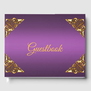 Elegant Lila und Gold Gästebuch