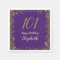 Elegant Lila und Gold zum 101. Geburtstag