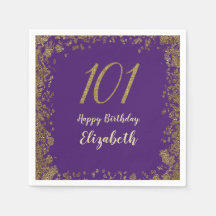 Elegant Lila und Gold zum 101. Geburtstag