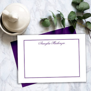 Elegant Lila und Personalisiert Mitteilungskarte