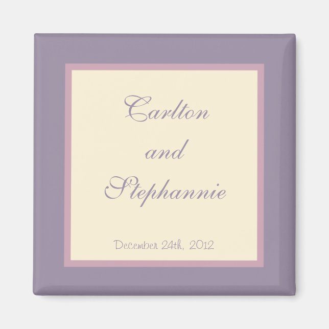Elegant Lila Wedding Magnet Gefallen (Vorne)