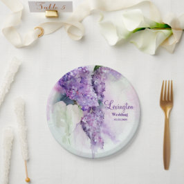 Elegant Lilac Blume Hochzeit Pappteller