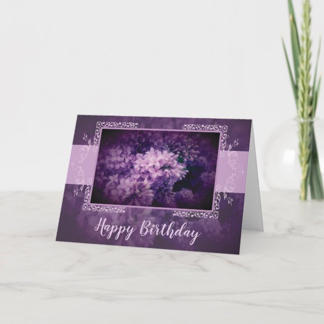 Elegant Lilac Blume Karte (Vorderseite)