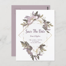 Elegant Lilac Blume Save the Date Postkarte