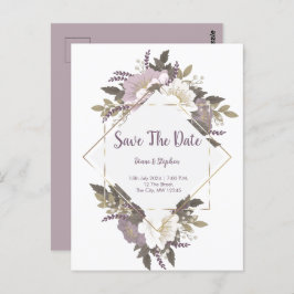 Elegant Lilac Blume Save the Date Postkarte