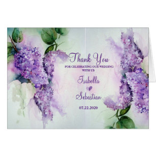 Elegant Lilac Blume Wedding Dankeschön Card