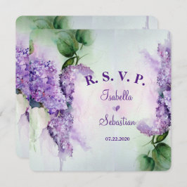 Elegant Lilac Blume Wedding RSVP Einladung