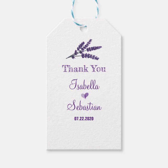 Elegant Lilac Blume Wedding Vielen Dank Geschenkanhänger (Vorderseite)