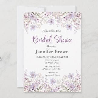 Elegant Lilac Bridal Dusche Einladung