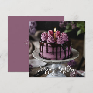 Elegant Lilac Cake Geburtstagsgrüße Karte