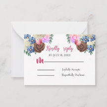 Elegant Lilac Floral Wedding Repcard