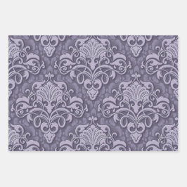 Elegant lilac, green, pink set of 3 geschenkpapier set