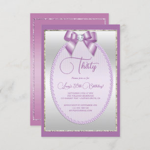 Elegant Lilac Jewel Bow Einladung zum Geburtstag
