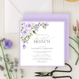 Elegant Lilac Lavender Botanical Bridal Brunch Einladung