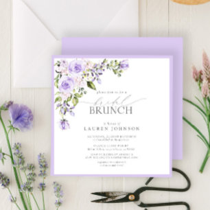 Elegant Lilac Lavender Botanical Bridal Brunch Einladung