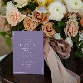 Elegant Lilac Lavender Classic Script Wedding Einladung