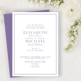 Elegant Lilac Lavender Classic Script Wedding Einladung