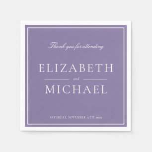 Elegant Lilac Lavender Classic Script Wedding Serviette