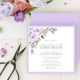 Elegant Lilac Lavender Floral Bridal Luncheon Einladung