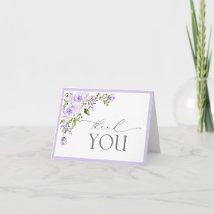 Elegant Lilac Lavender Floral Dankeschön Karte