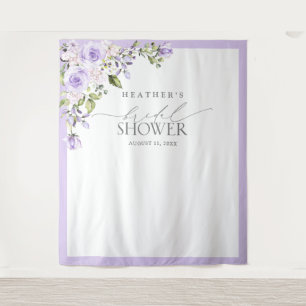 Elegant Lilac Lavender Floral Shower Foto Stand Wandteppich