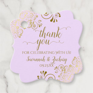 Elegant Lilac Lila Gold Curls Hochzeit Vielen Dank Geschenkanhänger