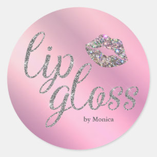 Elegant Lilac Lip Gloss Business Runder Aufkleber