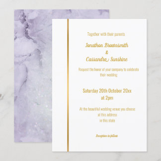 ELEGANT LILAC MARBLE GOLD WEDING INVITATION EINLADUNG