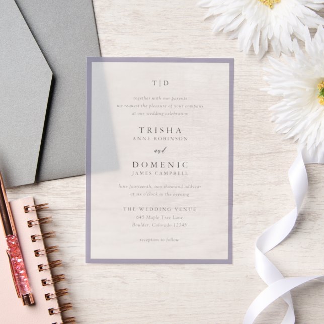 Elegant Lilac Monogram Modern Wedding (Hochzeit)