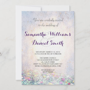 Elegant Lilac Nature Wedding Einladung