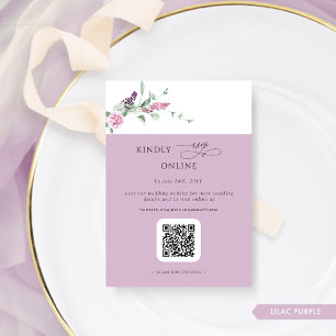 Elegant Lilac Pastel Floral UAWG Online, QR Code Begleitkarte