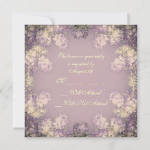 Elegant Lilac Shabby Chic Floral R.S.V.P. Einladung