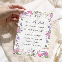Elegant Lilac Watercolor Blume Hochzeit
