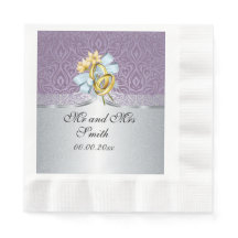 Elegant Lilac Wedding Personalisiert Paper Napkin