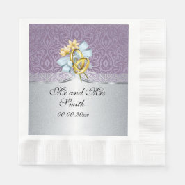 Elegant Lilac Wedding Personalisiert Paper Napkin Serviette