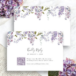 Elegant Lilac Wedding RSVP Karte
