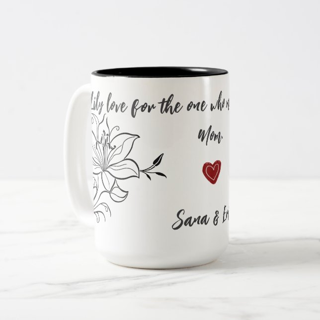 Elegant Lily Mother's Day Tasse Gift (Vorderseite Links)