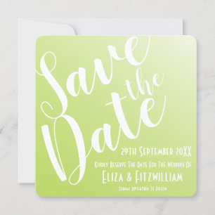 Elegant Lime Green Ombre Save the Date Einladung