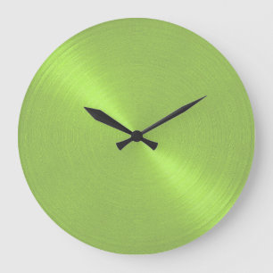 Elegant Lime Green Sheen Große Wanduhr
