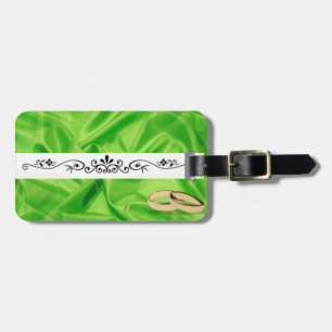 Elegant`Lime Green Silk Effect Wedding Gepäckanhänger