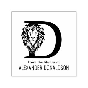 Elegant Lion Head Nr. 3 über Single Erstnamenbuch Permastempel