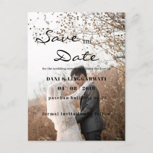 Elegant liorah Wedding Save the Date Foto Po Postkarte