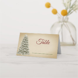 Elegant Lit Christmas Tree Table Number Wedding Platzkarte