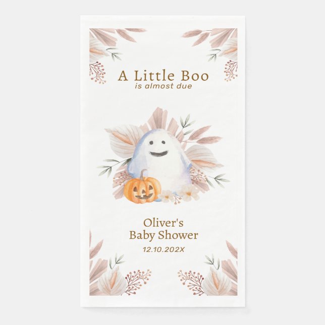 Elegant Little Boo Boho Ghost Baby Shower Serviette (Vorderseite)