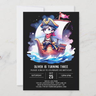Elegant Little Pirate Birthday Einladung