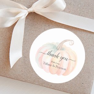 Elegant Little Pumpkin Fall Baby Shower Vielen Dan Runder Aufkleber