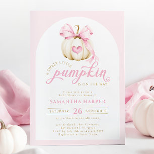 Elegant Little Pumpkin Pink Baby Shower Einladung