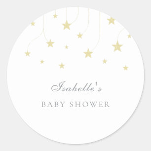 Elegant Little Stars Babyparty Runder Aufkleber