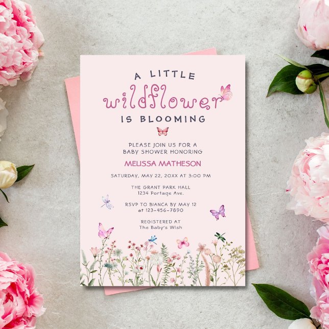 Elegant Little Wildlfower Boho Girl Baby Shower Einladung (Von Creator hochgeladen)