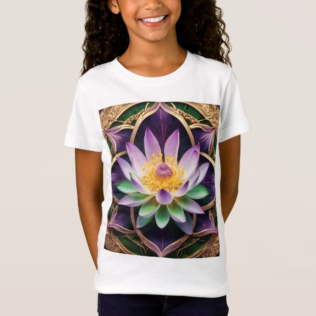 "Elegant Lotus Blume Digitaler T - Shirt" T-Shirt (Vorderseite)
